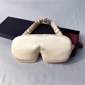 Factory Custom Logo Private Label Silk Eyemask Luxury Black 100% Real Mulberry Silk Eye Mask Set for Sleep